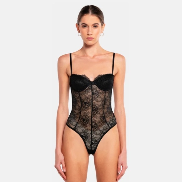 Revolve OW Collection Black Layce Bodysuit - Picture 1 of 9